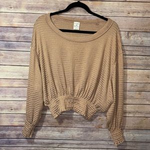 by Together Womens Gold Beige Dolman Sleeve Knit Shimmer Sweater Size Small B0